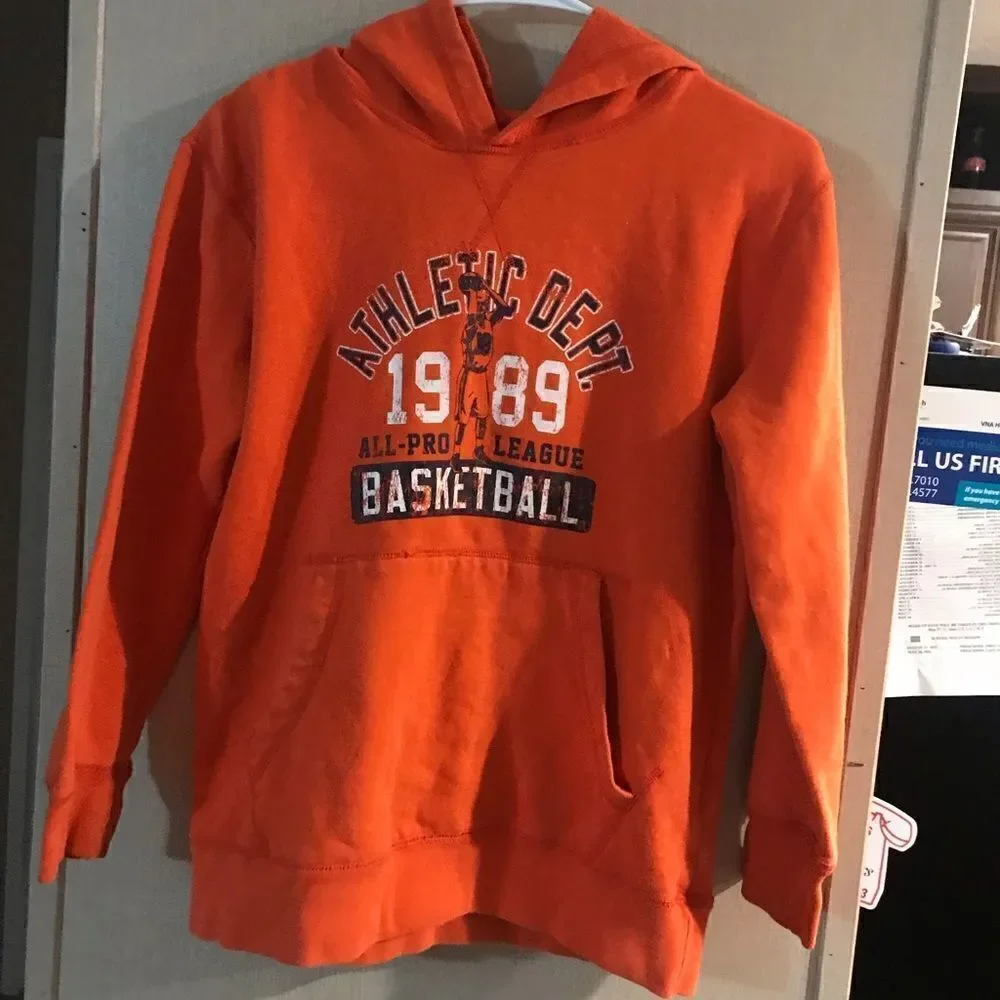 Children’s place boys size large orange hoodie graphic